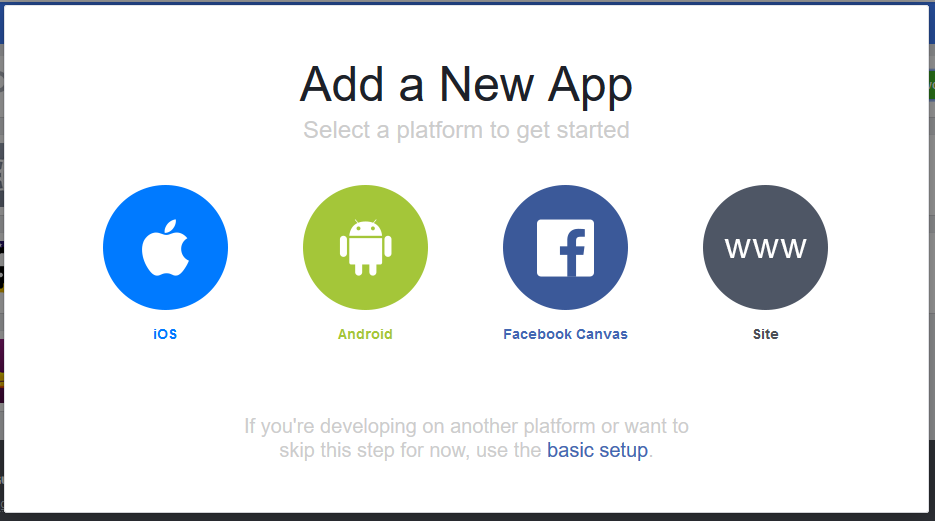 criar app facebook